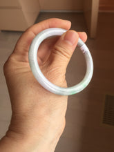 Load image into Gallery viewer, 53.5mm certified 100% natural sunny green purple gray oval jadeite jade bangle BS41-4531
