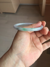 Load image into Gallery viewer, 53.5mm certified 100% natural sunny green purple gray oval jadeite jade bangle BS41-4531
