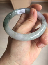 Load image into Gallery viewer, 57.1mm certified 100% natural icy watery oily dark green purple jadeite jade bangle BH90-9116
