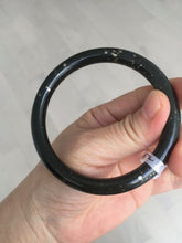 Load image into Gallery viewer, 59mm 100% Natural dark green/black meteorite Stellar Night sky round cut nephrite bangle HF91-8252
