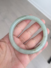 Load image into Gallery viewer, 57.5mm Certified Type A 100% Natural light green/brown round cut Jadeite Jade bangle AR112-4506
