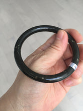 Load image into Gallery viewer, 59mm 100% Natural dark green/black meteorite Stellar Night sky round cut nephrite bangle HF91-8252
