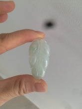 Load image into Gallery viewer, Certified type A 100% Natural icy watery green Jadeite Jade leaf pendant AY22
