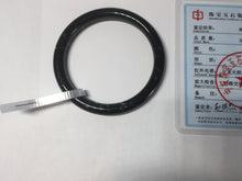 Load image into Gallery viewer, 59mm 100% Natural dark green/black meteorite Stellar Night sky round cut nephrite bangle HF91-8252

