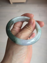 Load image into Gallery viewer, 54.5mm certified 100% natural icy watery oily dark green purple jadeite jade bangle B111-9119
