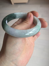 Load image into Gallery viewer, 54.5mm certified 100% natural icy watery oily dark green purple jadeite jade bangle B111-9119
