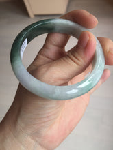 Load image into Gallery viewer, 54.5mm certified 100% natural icy watery oily dark green purple jadeite jade bangle B111-9119
