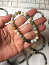 Load image into Gallery viewer, 6-8mm size 52-64mm 100% natural type A green/yellow/brown/black jadeite jade beads bracelet group BL133
