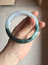 Load image into Gallery viewer, 57.9mm 100% Natural type A dark greenpurple carved and golden-painted Jadeite Jade bangle BP168-0261
