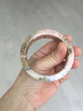 Load image into Gallery viewer, 53mm 100% natural pink/black time series(时光系列) square style rose stone (Rhodonite)square bangle XY103
