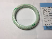 Load image into Gallery viewer, 56mm certified 100% natural Type A sunny green white jadeite bangle PD149-6261

