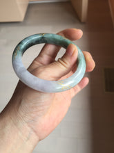 Load image into Gallery viewer, 57.9mm 100% Natural type A dark greenpurple carved and golden-painted Jadeite Jade bangle BP168-0261
