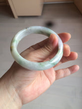 Load image into Gallery viewer, 58mm certified 100% natural light green/purple/yellow (Fu Lu Shou) jadeite jade bangle AZ135-1464
