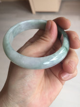 Load image into Gallery viewer, 54.5mm certified 100% natural icy watery oily dark green purple jadeite jade bangle B111-9119
