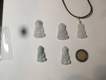 Load image into Gallery viewer, 100% Natural light green white jadeite Jade baby buddha (宝宝佛) pendant AX27
