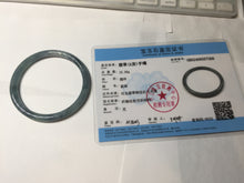 Load image into Gallery viewer, 54.5mm Certified Type A 100% Natural dark green/blue/gray with flying snow Guatemala slim round cut Jadeite bangle PD23-7366
