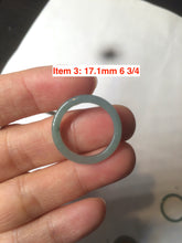 Load image into Gallery viewer, 100% natural type A icy watery light green/blue skinny Guatemala jadeite jade band ring R105
