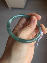 Load image into Gallery viewer, 55mm Certified Type A 100% Natural light green/blue slim round cut Guatemala Jadeite bangle PB31-5622
