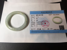 Load image into Gallery viewer, 56.6mm certified 100% natural Type A icy watery light yellow/white with jadeite jade bangle BL55-3278
