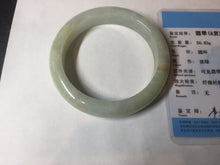 Load image into Gallery viewer, 56.6mm certified 100% natural Type A icy watery light yellow/white with jadeite jade bangle BL55-3278
