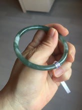 Load image into Gallery viewer, 55mm Certified Type A 100% Natural light green/blue slim round cut Guatemala Jadeite bangle PB31-5622
