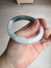 Load image into Gallery viewer, 54.5mm certified 100% natural icy watery oily dark green jadeite jade bangle B112-9120
