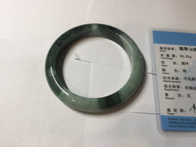 Load image into Gallery viewer, 卖了 61mm Certified Type A 100% Natural forest dark green Jadeite jade bangle BF131-2711
