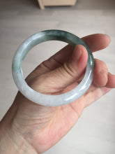 Load image into Gallery viewer, 54.5mm certified 100% natural icy watery oily dark green jadeite jade bangle B112-9120
