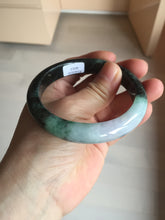 Load image into Gallery viewer, 58mm Certificate dark green/black/white sunny green/purple jadeite jade bangle BP27-4053
