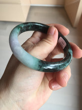 Load image into Gallery viewer, 58mm Certificate dark green/black/white sunny green/purple jadeite jade bangle BP27-4053
