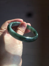 Load image into Gallery viewer, 54.9mm certified natural Type A oily dark green/white jadeite jade bangle AK76-3271
