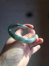 Load image into Gallery viewer, 54.9mm certified natural Type A oily dark green/white jadeite jade bangle AK76-3271
