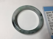 Load image into Gallery viewer, 52.5mm 100% Natural icy clear/gray/black/green carved snake Xiu Jade (Serpentine) bangle XY8
