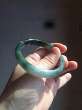 Load image into Gallery viewer, 54.9mm certified natural Type A oily dark green/white jadeite jade bangle AK76-3271
