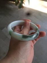 Load image into Gallery viewer, 60mm certified type A 100% Natural sunny green/dark green/white jadeite jade bangle BG25-1719
