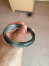 Load image into Gallery viewer, 54.9mm certified natural Type A oily dark green/white jadeite jade bangle AK76-3271
