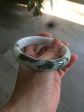 Load image into Gallery viewer, 60mm certified type A 100% Natural sunny green/dark green/white jadeite jade bangle BG25-1719
