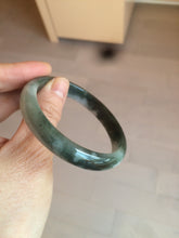 Load image into Gallery viewer, 54.9mm certified natural Type A oily dark green/white jadeite jade bangle AK76-3271
