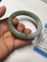 Load image into Gallery viewer, 57.4mm certified Type A 100% Natural dark green gray black white with floating seaweed Jadeite Jade bangle BS25-7689
