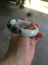 Load image into Gallery viewer, 60mm certified type A 100% Natural sunny green/dark green/white jadeite jade bangle BG25-1719
