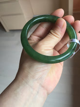Load image into Gallery viewer, 57mm certified 100% Natural dark green black (碧玉) nephrite Jade bangle HT109-1574
