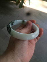 Load image into Gallery viewer, 60mm certified type A 100% Natural sunny green/dark green/white jadeite jade bangle BG25-1719
