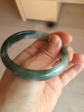 Load image into Gallery viewer, 54.9mm certified natural Type A oily dark green/white jadeite jade bangle AK76-3271
