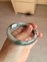 Load image into Gallery viewer, 54.9mm certified natural Type A oily dark green/white jadeite jade bangle AK76-3271
