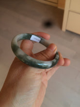 Load image into Gallery viewer, 54.9mm certified natural Type A oily dark green/white jadeite jade bangle AK76-3271
