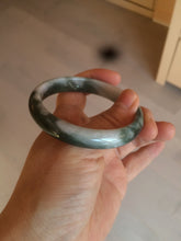 Load image into Gallery viewer, 54.9mm certified natural Type A oily dark green/white jadeite jade bangle AK76-3271
