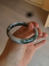 Load image into Gallery viewer, 54.9mm certified natural Type A oily dark green/white jadeite jade bangle AK76-3271
