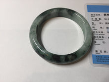 Load image into Gallery viewer, 57.2mm certified natural Type A icy watery dark green/black jadeite jade bangle BK130-8238
