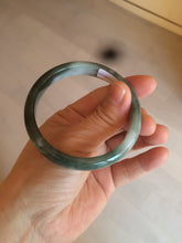 Load image into Gallery viewer, 54.9mm certified natural Type A oily dark green/white jadeite jade bangle AK76-3271
