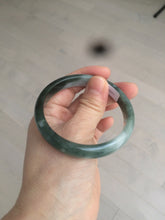 Load image into Gallery viewer, 54.9mm certified natural Type A oily dark green/white jadeite jade bangle AK76-3271
